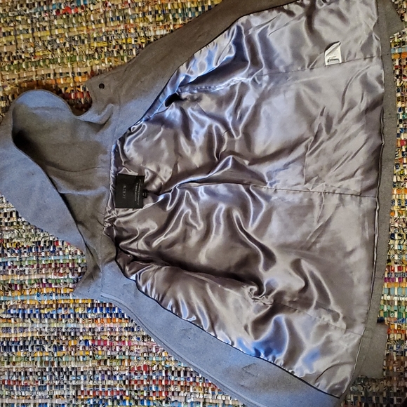 Barely used Hooded Light gray, Zip-up Merino Wool J. Crew jacket, Size 00 - Picture 3 of 4